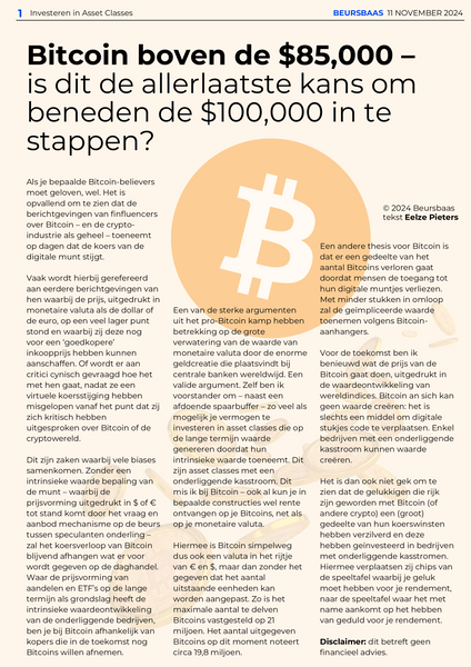 Bitcoin boven de $85,000 – is dit de allerlaatste kans om beneden de $100,000 in te stappen?