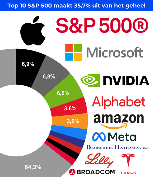 Analyse S&P 500 Index: zoveel % maakt de Top 10/500 uit van het totaal