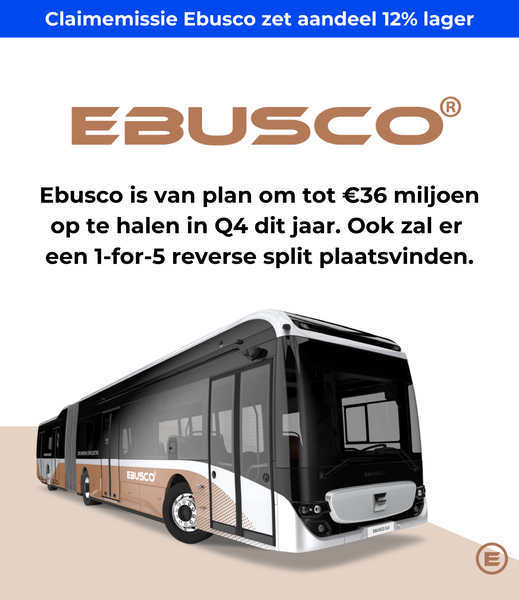 Ebusco -12% na aankondiging claimemissie van tot wel €36 miljoen.